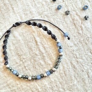 Elegant Blue and Silver Beaded Bracelet
